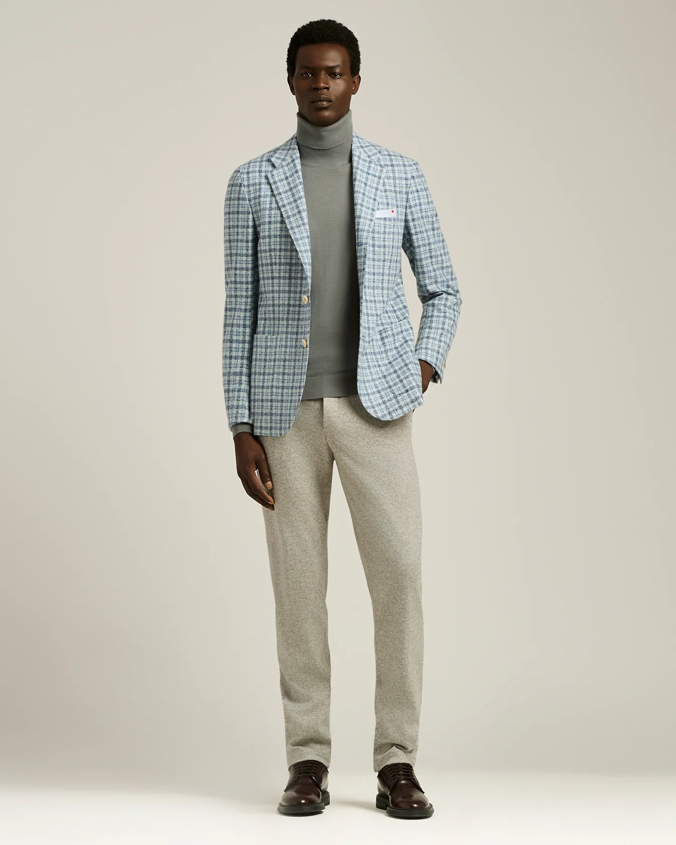 IRON GREY "BLUE DIAMOND" WOOL TURTLENECK SWEATER - Image 5