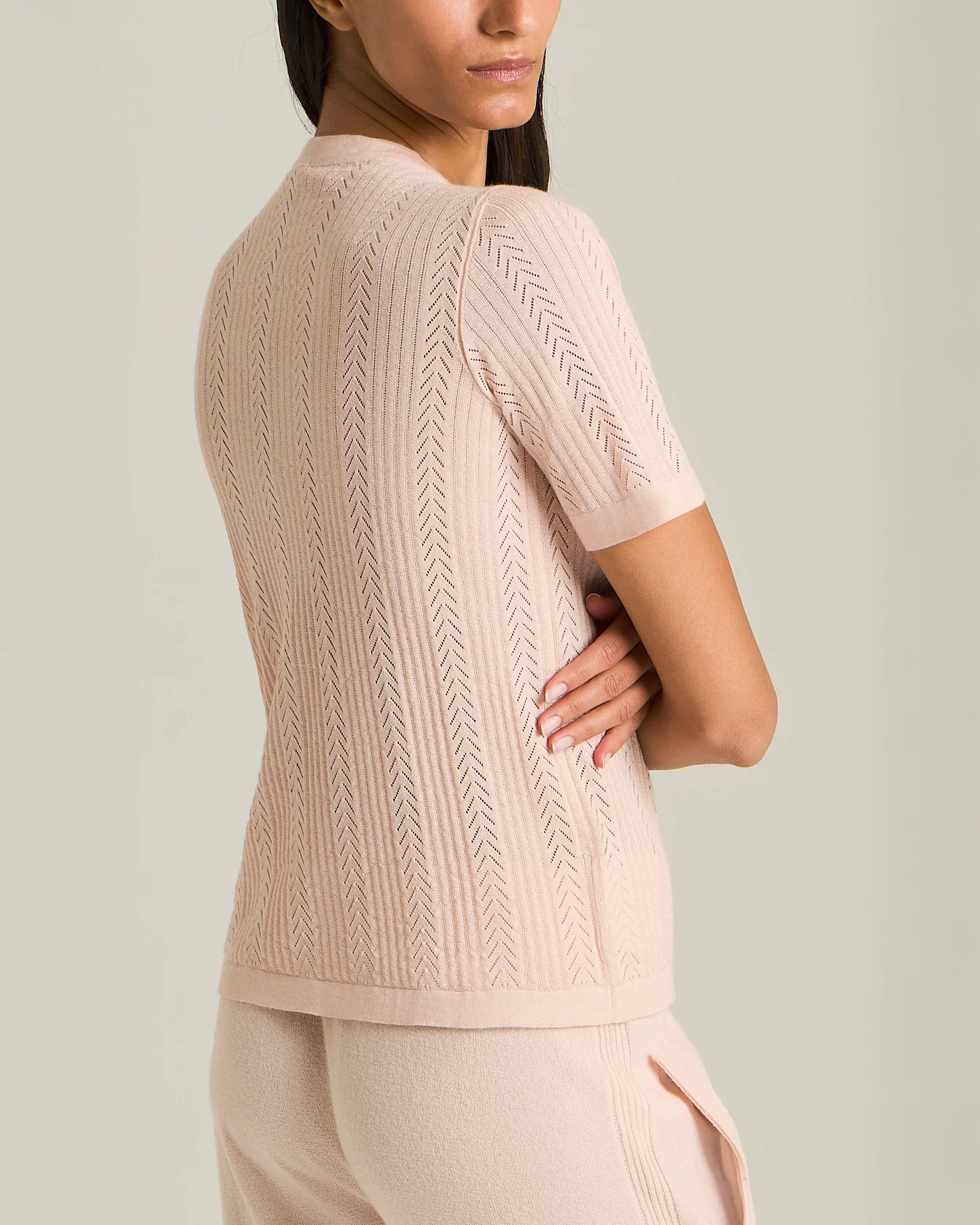 CASHMERE AND SILK OPENWORK SWEATER - Image 3