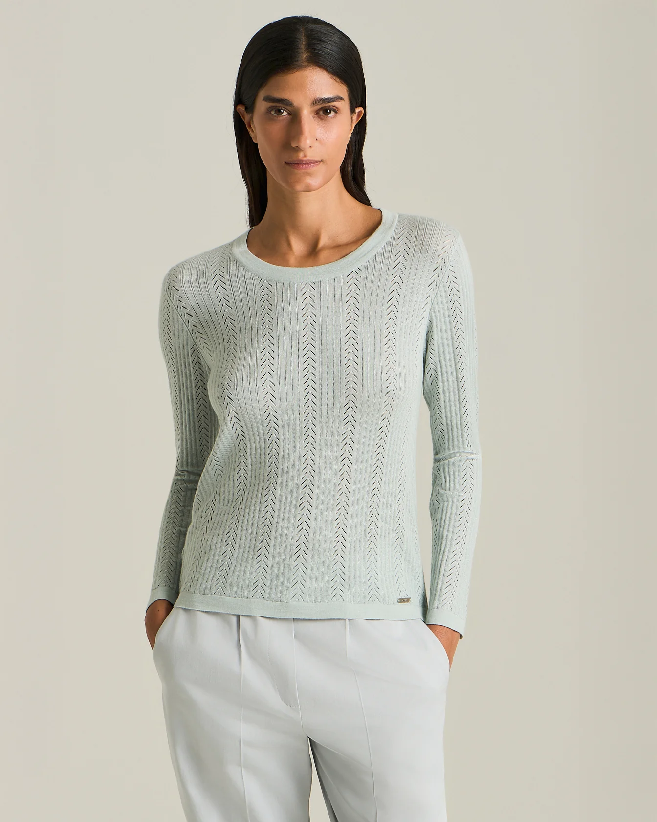 CASHMERE AND SILK OPENWORK SWEATER - Image 2