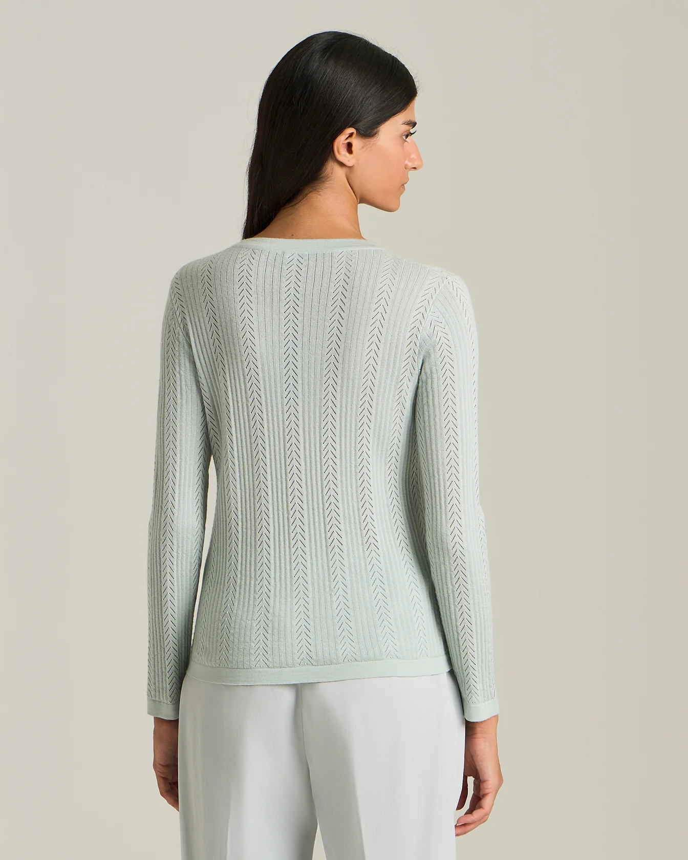 CASHMERE AND SILK OPENWORK SWEATER - Image 3