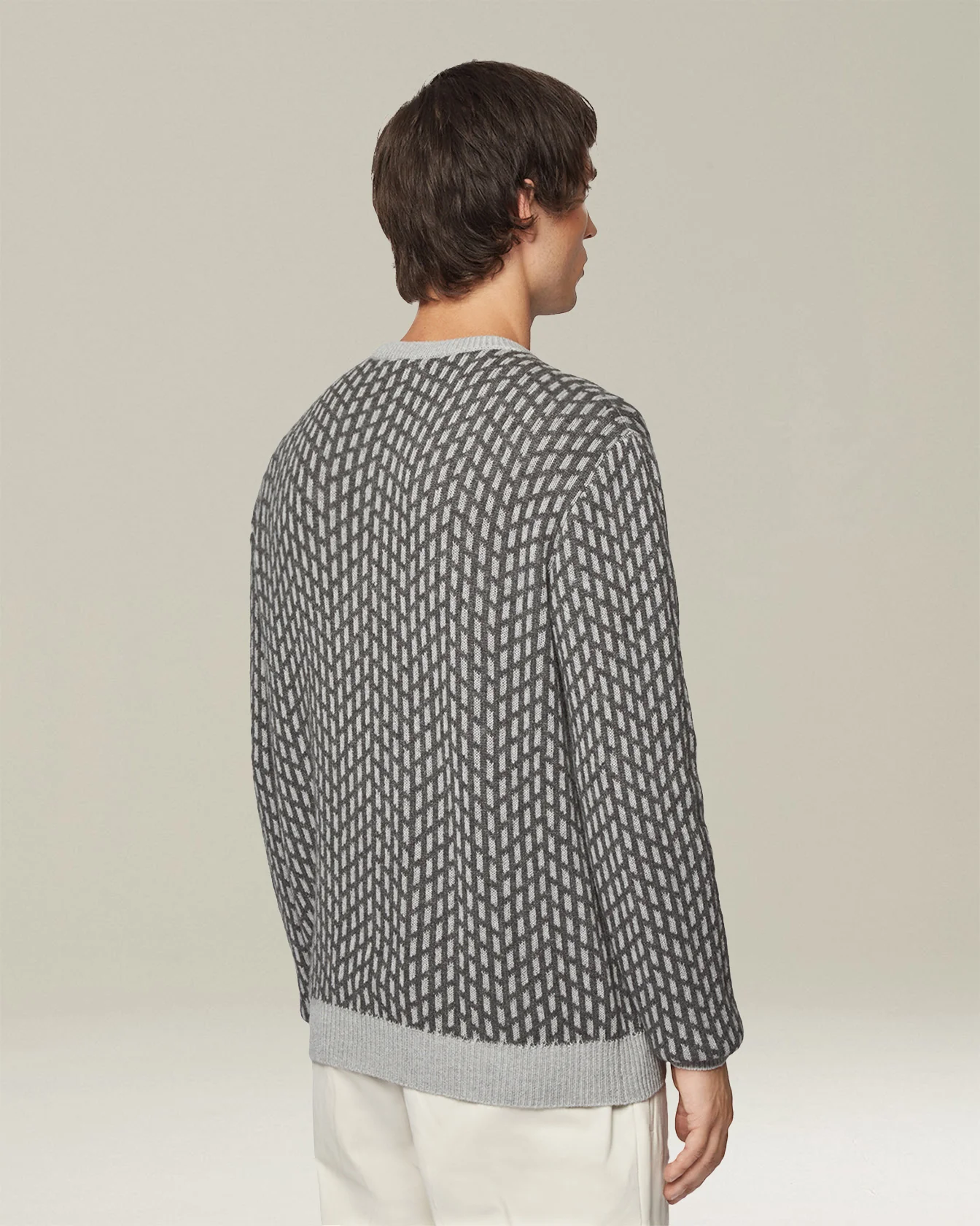CASHMERE JUMPER WITH JACQUARD PATTERN - Image 3