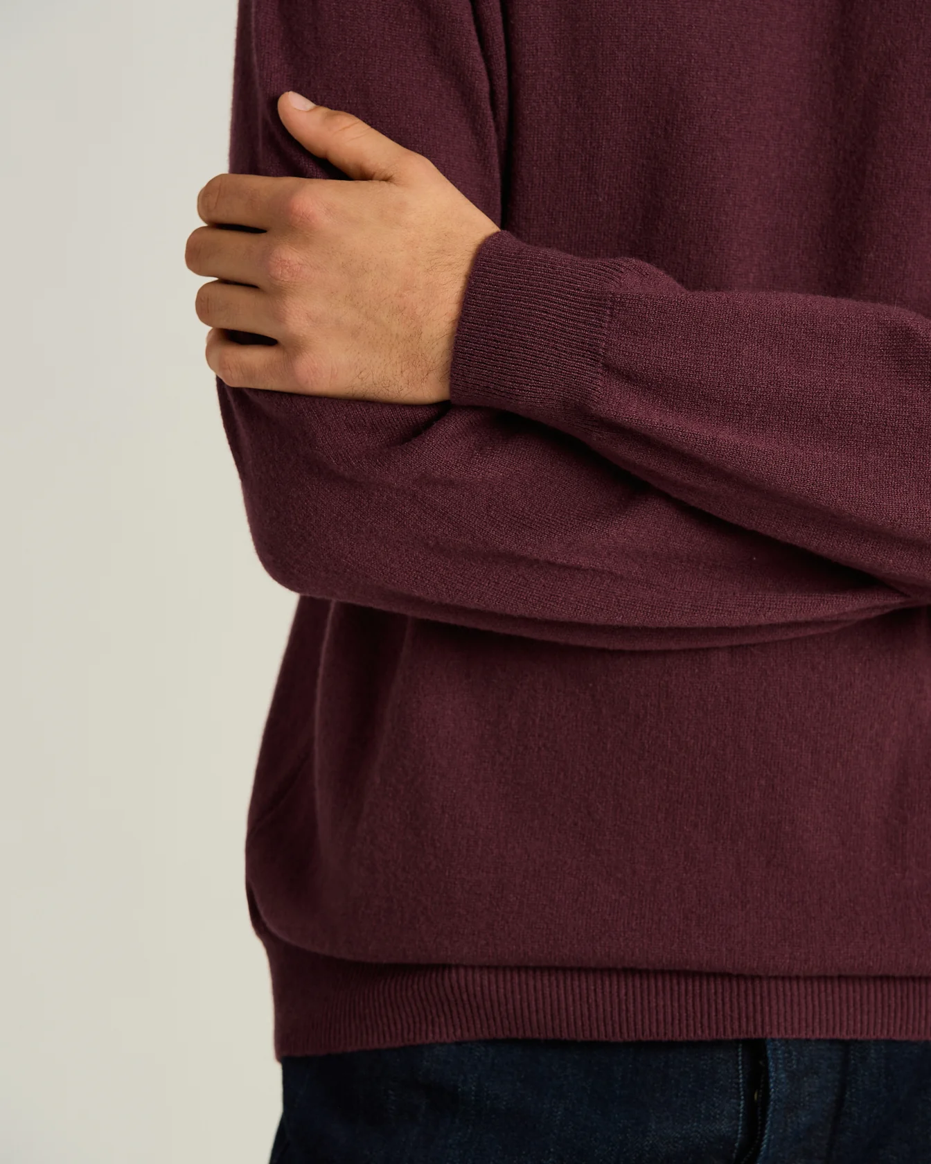 CREW NECK SWEATER IN PURE CASHMERE BURGUNDY - Image 4