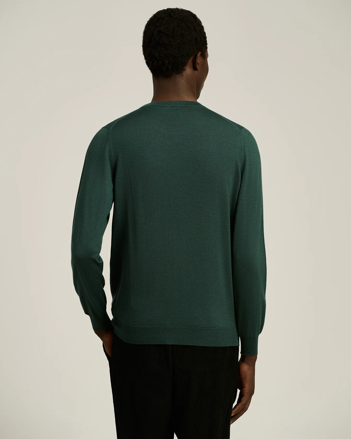 GREEN PINE CREWNECK SWEATER IN CASHMERE AND SILK - Image 3