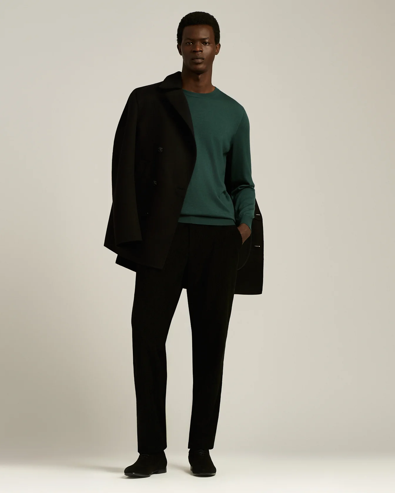 GREEN PINE CREWNECK SWEATER IN CASHMERE AND SILK - Image 5