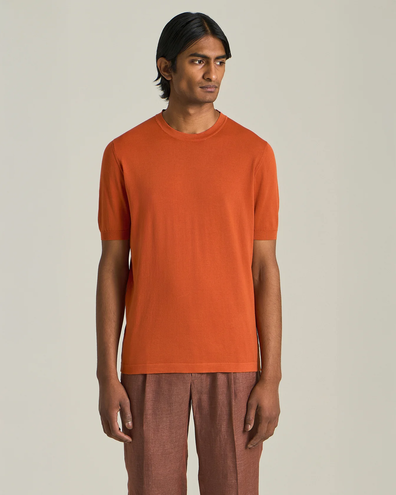 COTTON KNIT CREW NECK T-SHIRT - Image 2