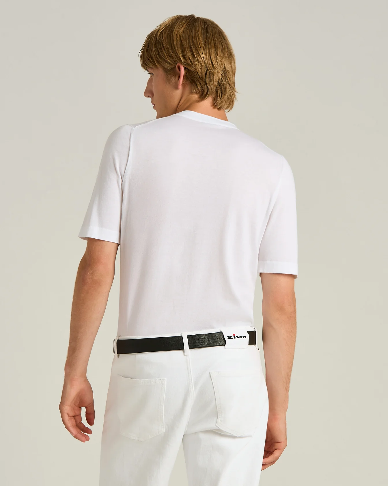COTTON SHORT-SLEEVED CREW NECK SWEATER - Image 3