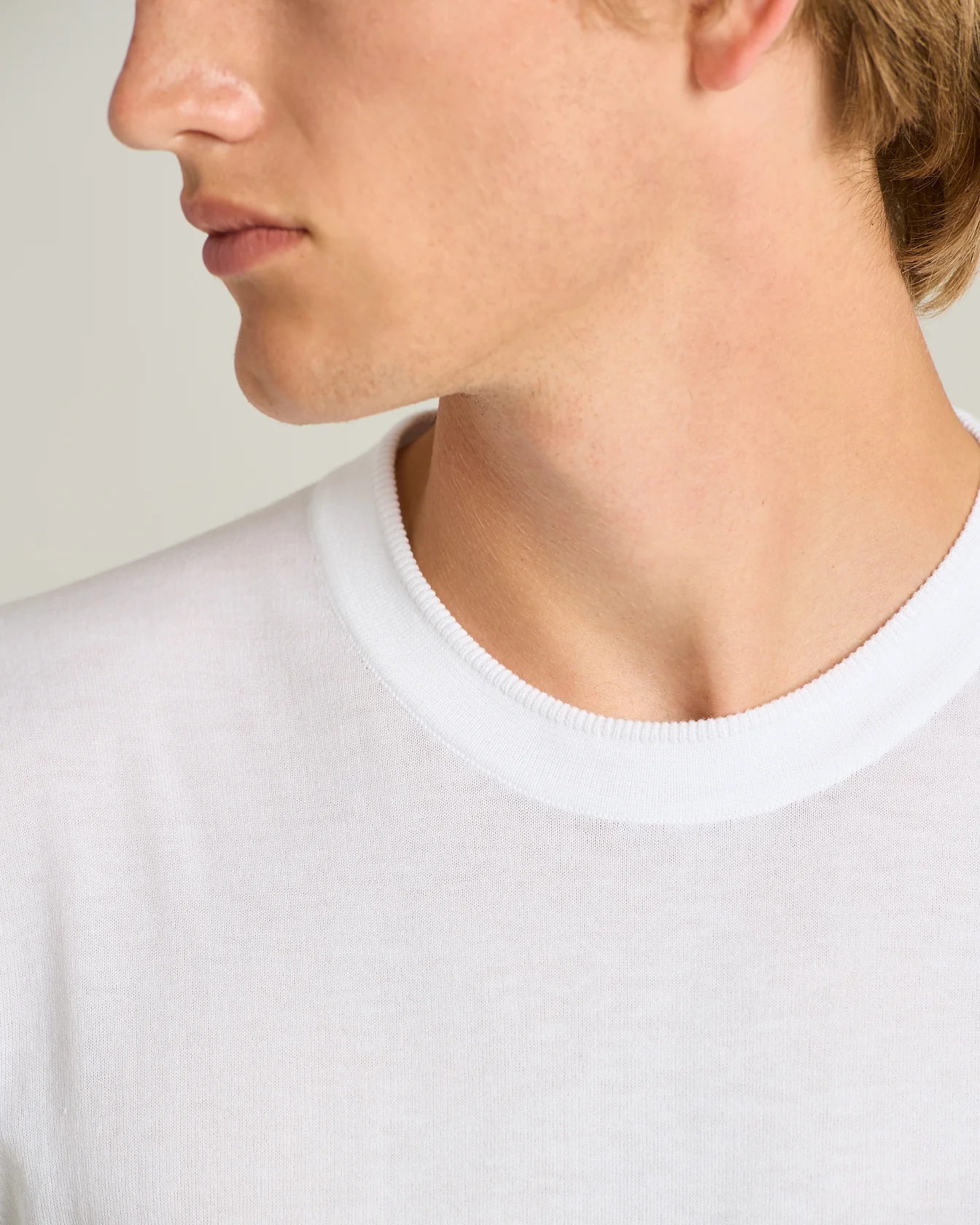 COTTON SHORT-SLEEVED CREW NECK SWEATER - Image 4