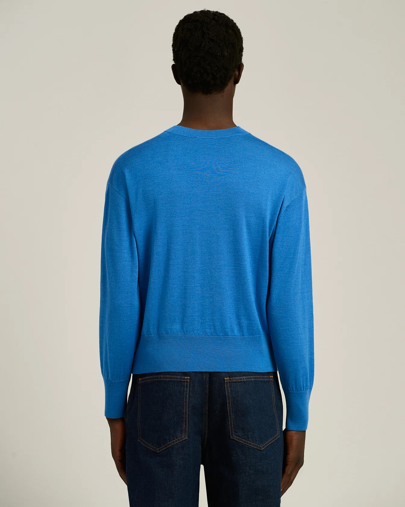 EXTRA-FINE VIRGIN WOOL AND SILK CREW NECK TOP - Image 3