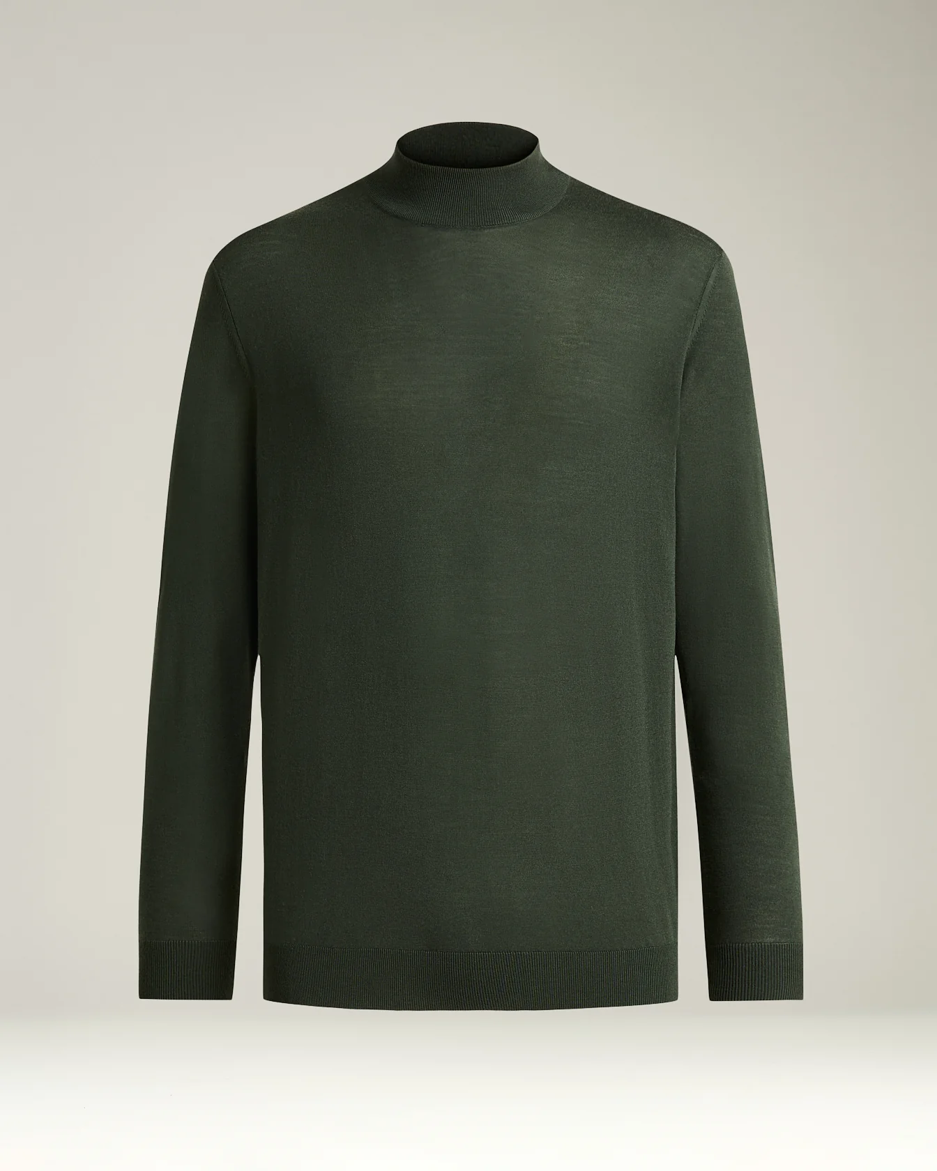 GREEN PINE “DIAMANTE BLU” WOOL MOCK-NECK SWEATER