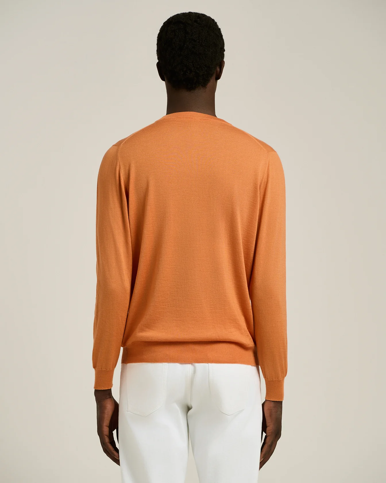 MANGO ORANGE V-NECK SWEATER IN CASHMERE AND SILK - Image 3