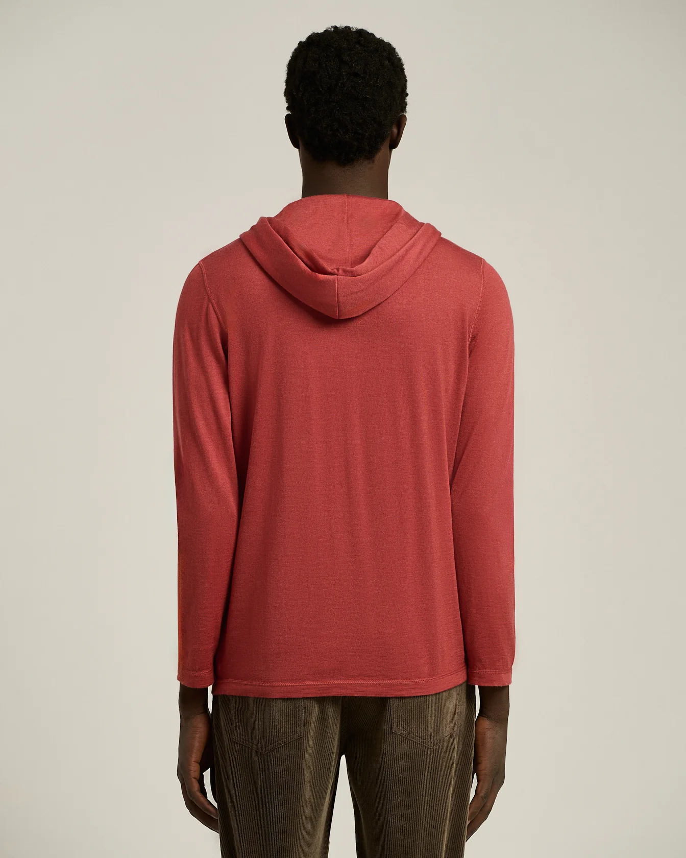 TERRACOTTA CASHMERE AND SILK HOODED SWEATSHIRT - Image 3