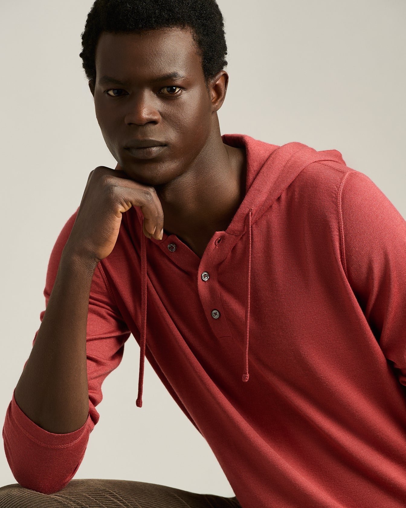 TERRACOTTA CASHMERE AND SILK HOODED SWEATSHIRT - Image 4