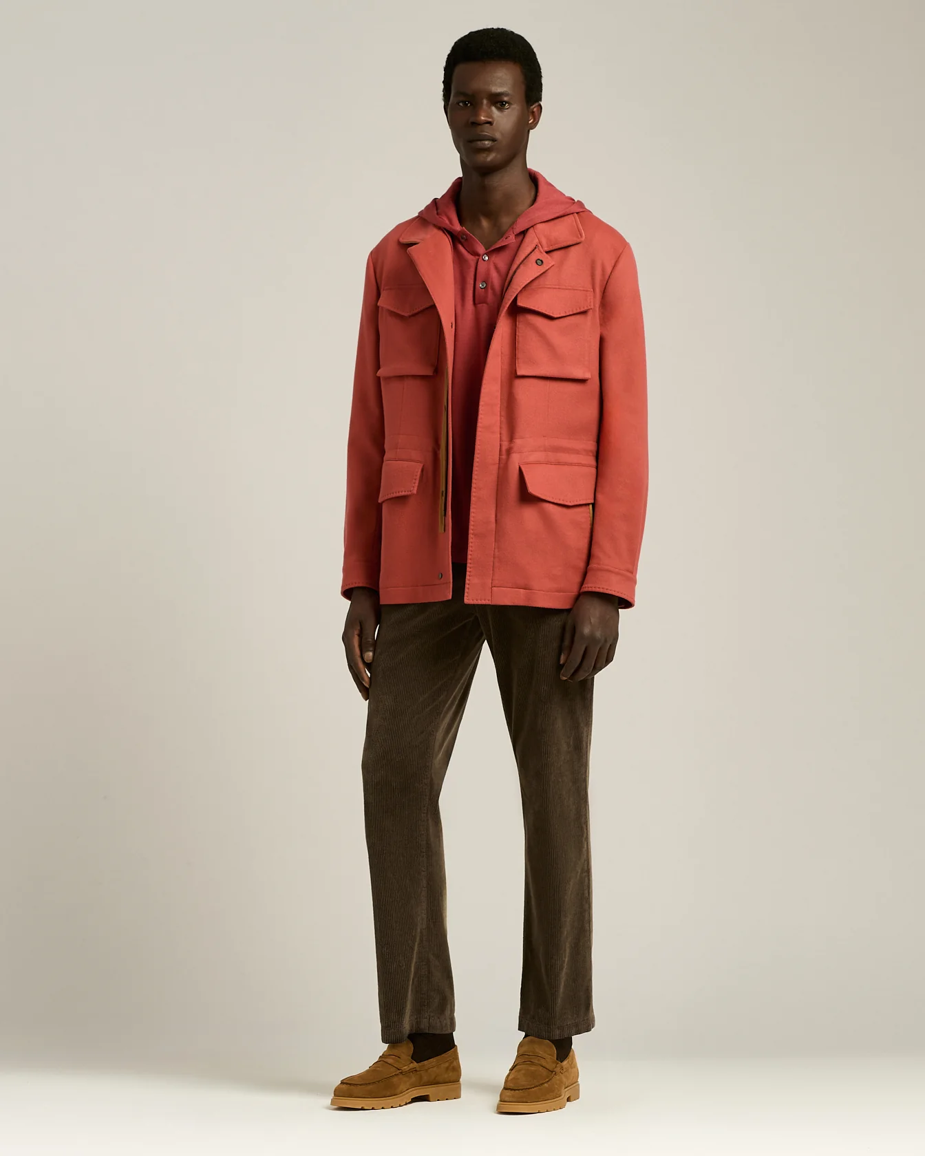 TERRACOTTA CASHMERE AND SILK HOODED SWEATSHIRT - Image 5