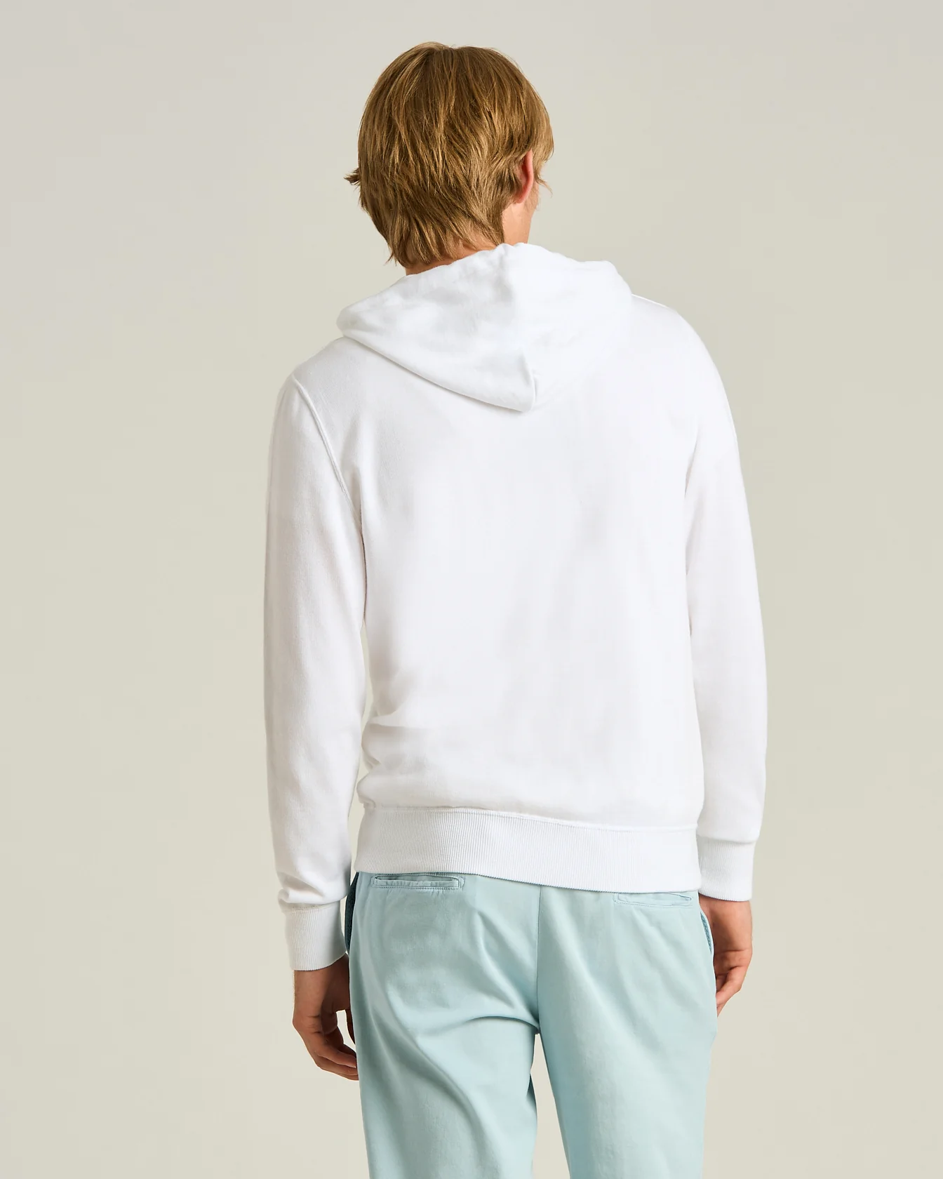WHITE PURE COTTON HOODED SWEATSHIRT - Image 3