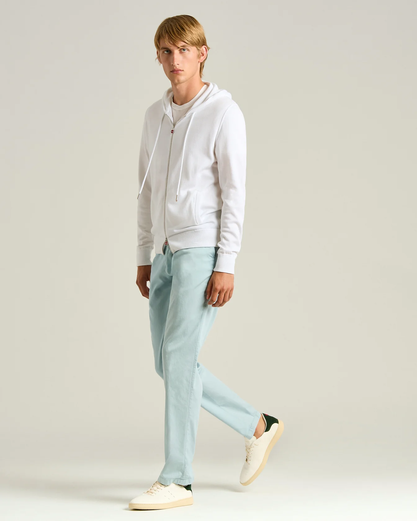 WHITE PURE COTTON HOODED SWEATSHIRT - Image 5