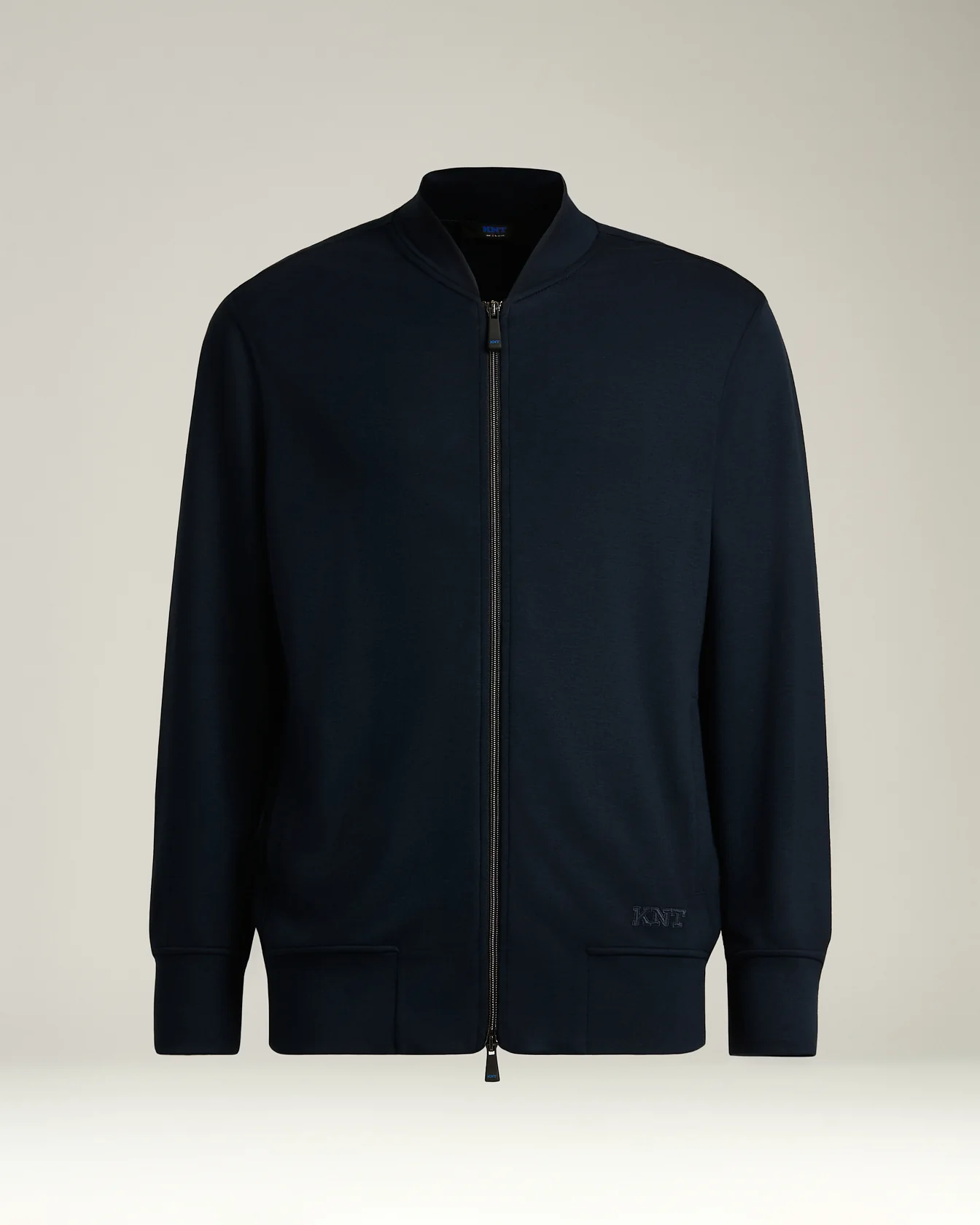 STRETCH VISCOSE JERSEY ZIP-UP SWEATSHIRT
