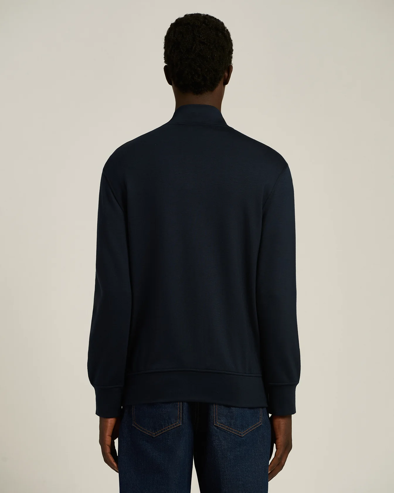 STRETCH VISCOSE JERSEY ZIP-UP SWEATSHIRT - Image 3