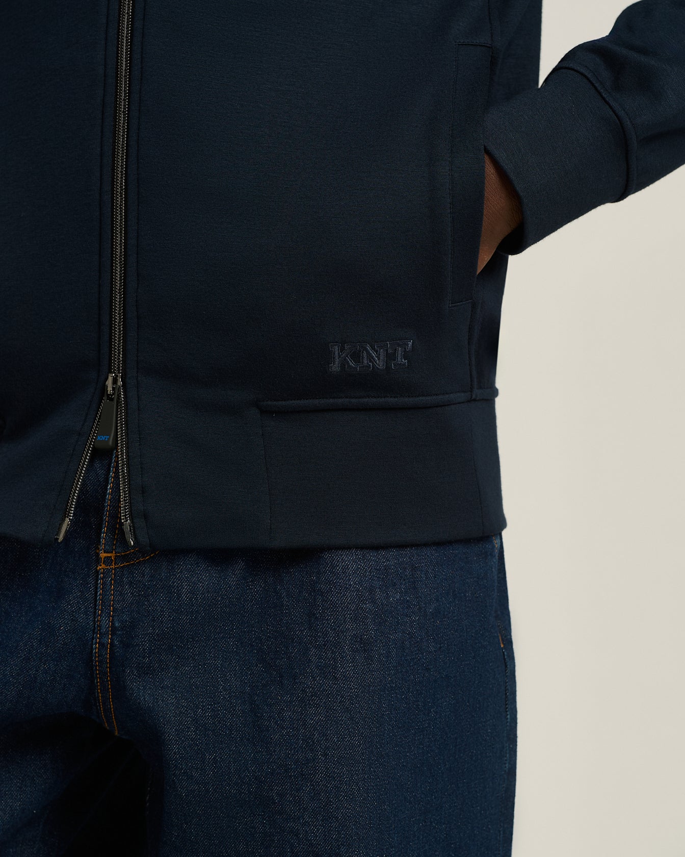 STRETCH VISCOSE JERSEY ZIP-UP SWEATSHIRT - Image 4