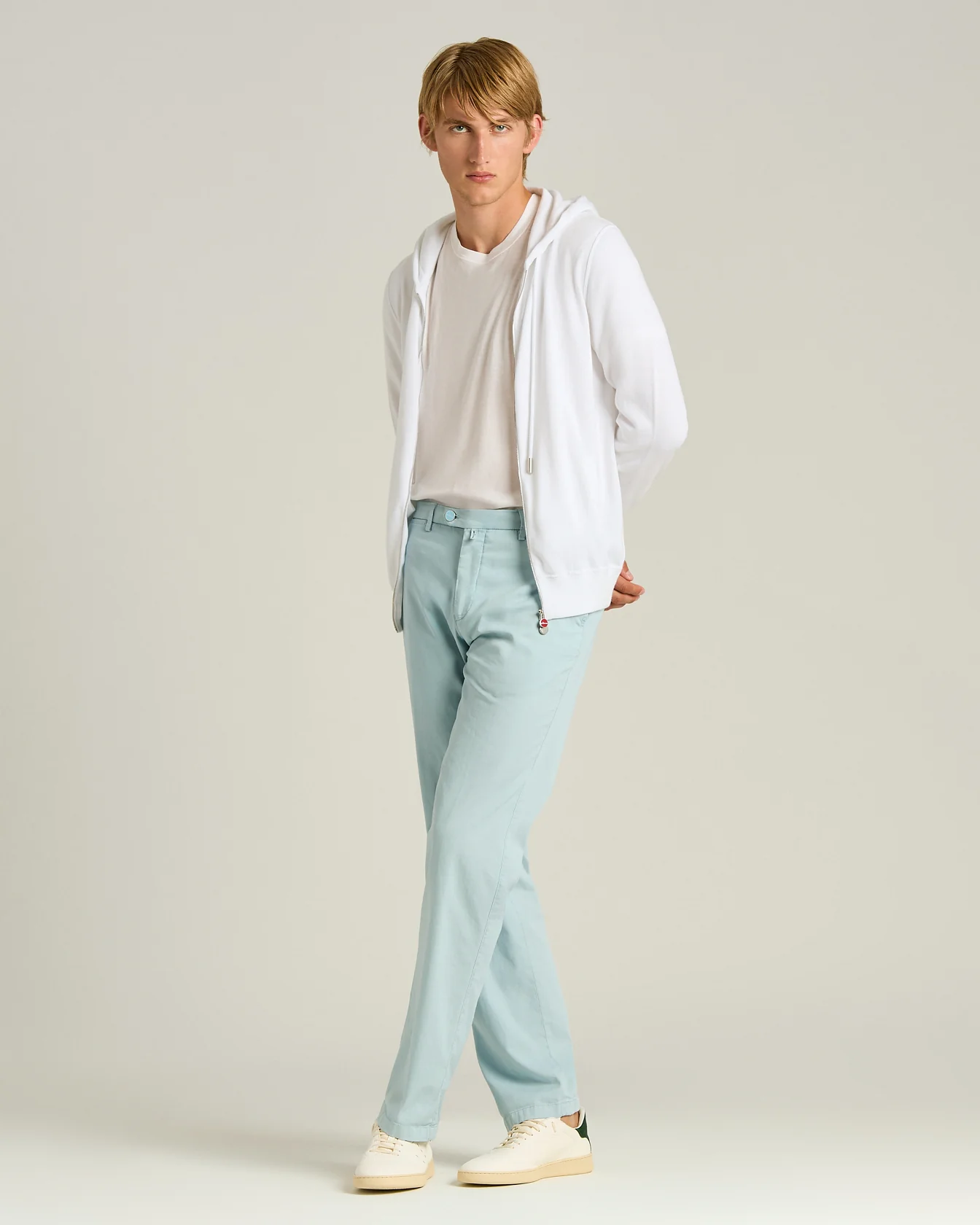 COTTON AND CASHMERE BLEND T-SHIRT IN WHITE - Image 5