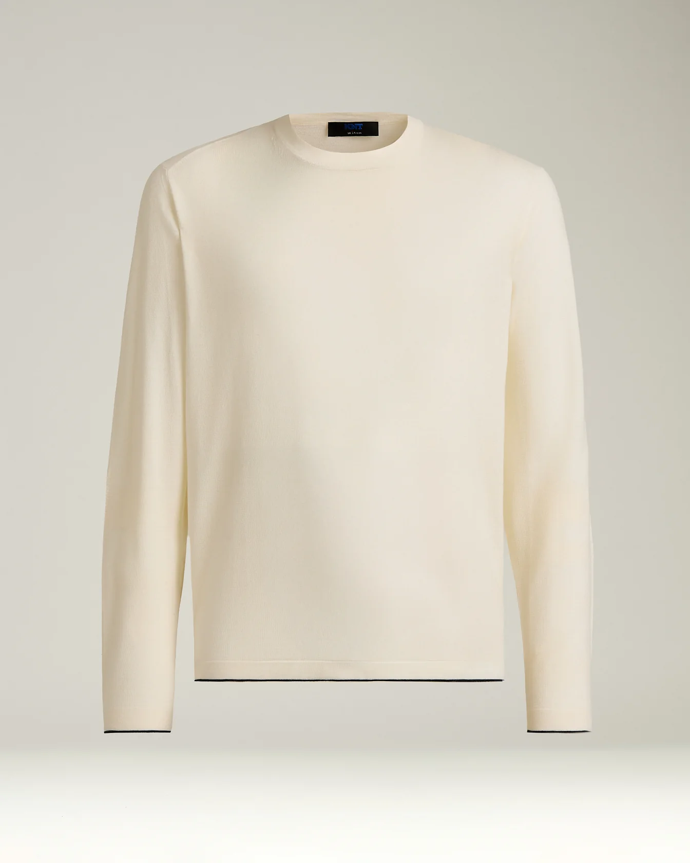 LONG SLEEVE T-SHIRT IN EXTRA FINE VIRGIN WOOL WHITE