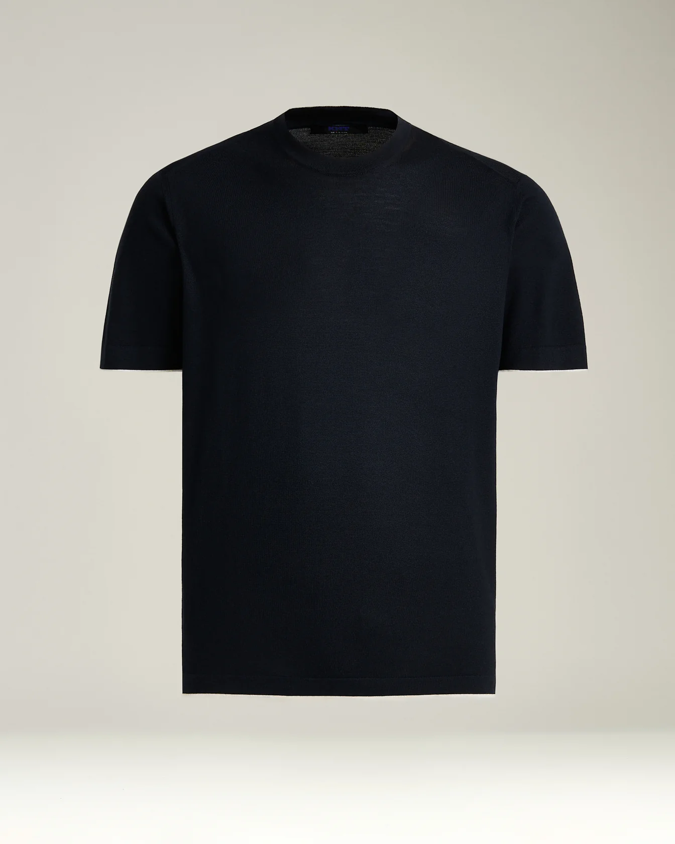 CREW NECK T-SHIRT IN EXTRA-FINE VIRGIN WOOL NAVY