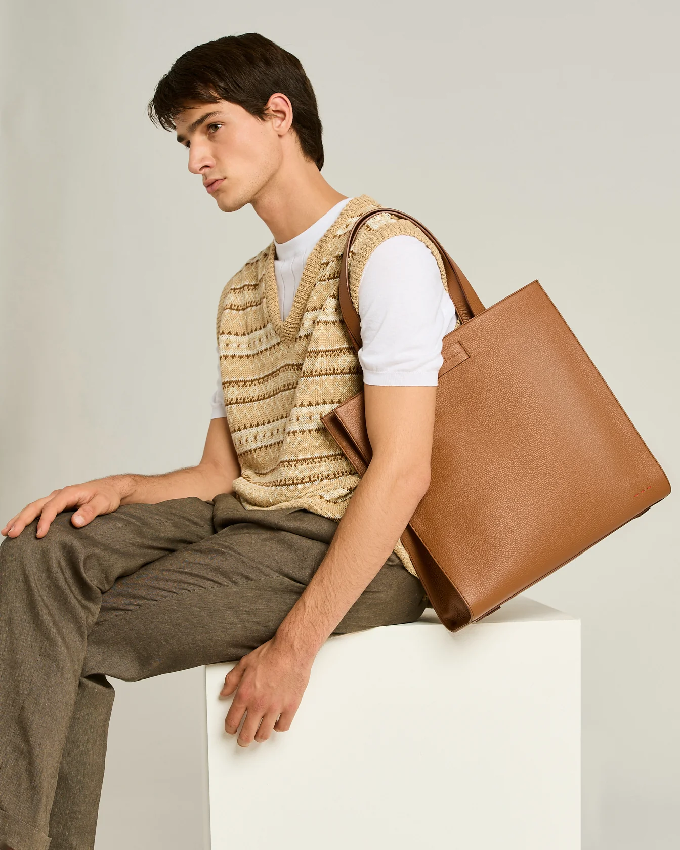 DEERSKIN BROWN TOTE BAG - Image 3