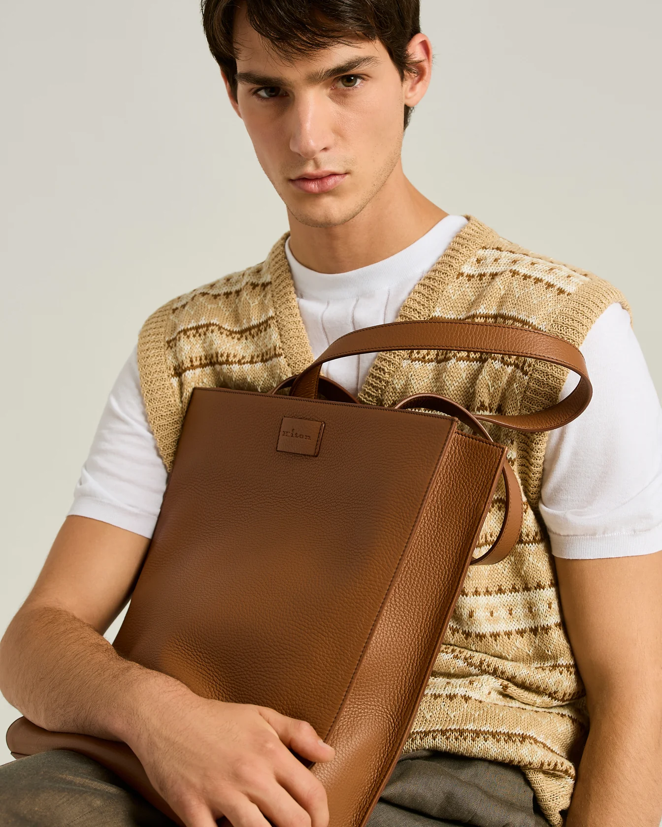 DEERSKIN BROWN TOTE BAG - Image 4