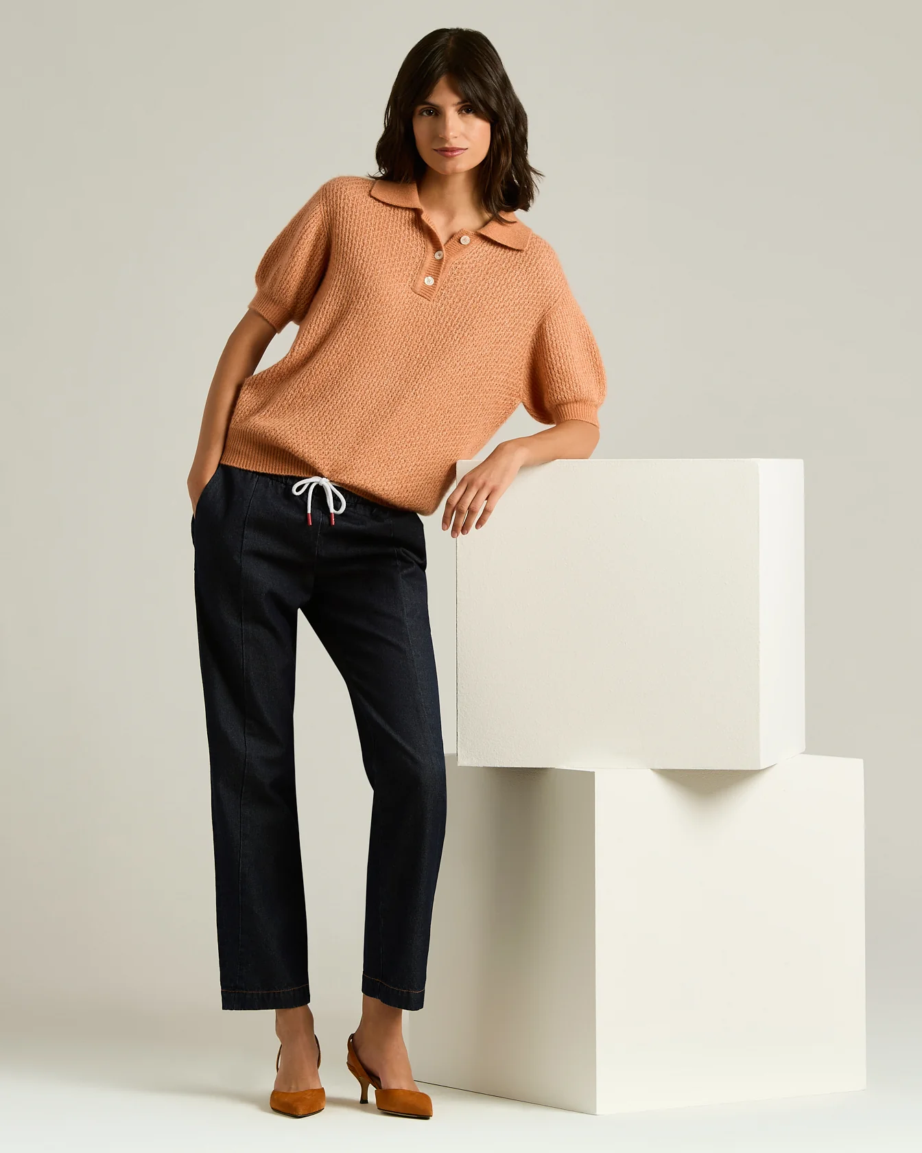 SOFT-WAISTED COTTON AND LINEN TROUSERS - Image 5