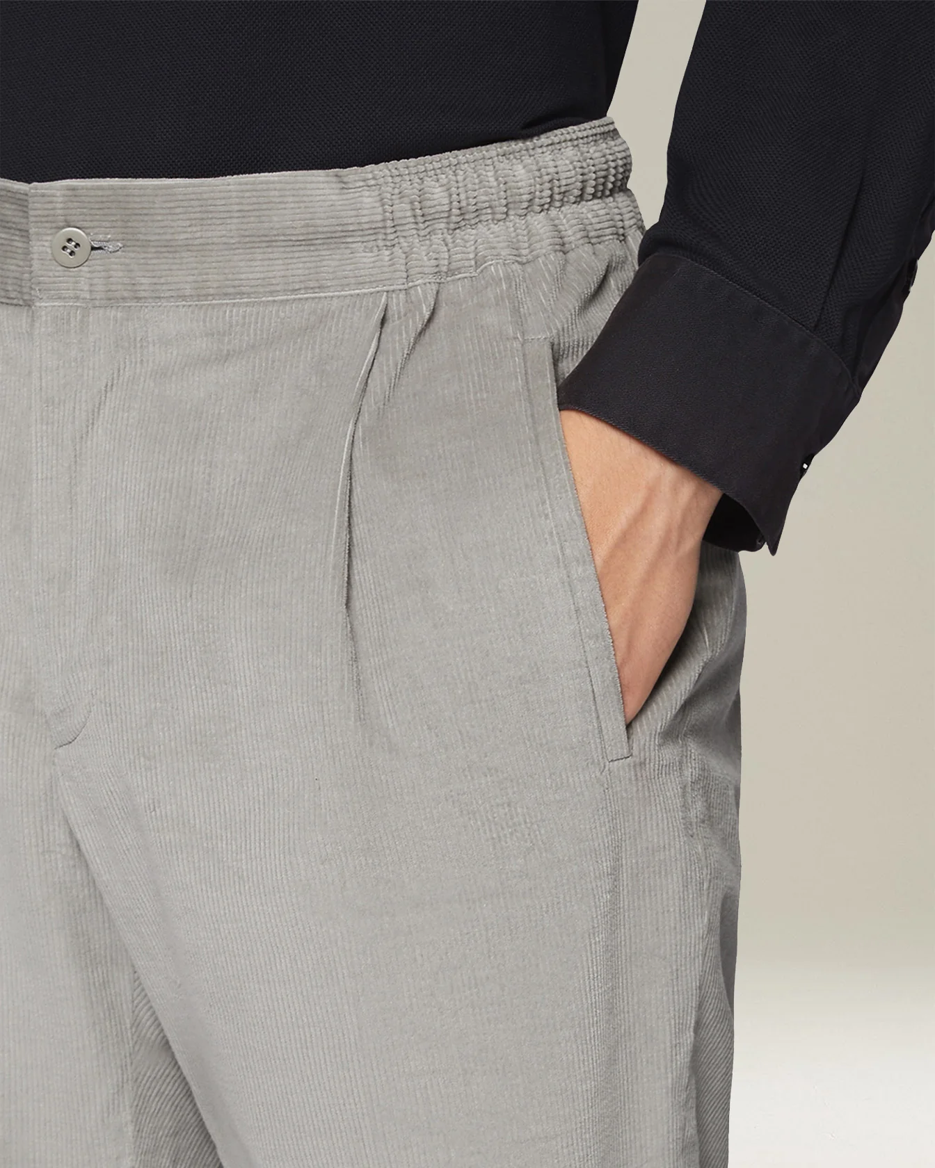 COTTON AND WOOL COMFORT TROUSERS - Image 4