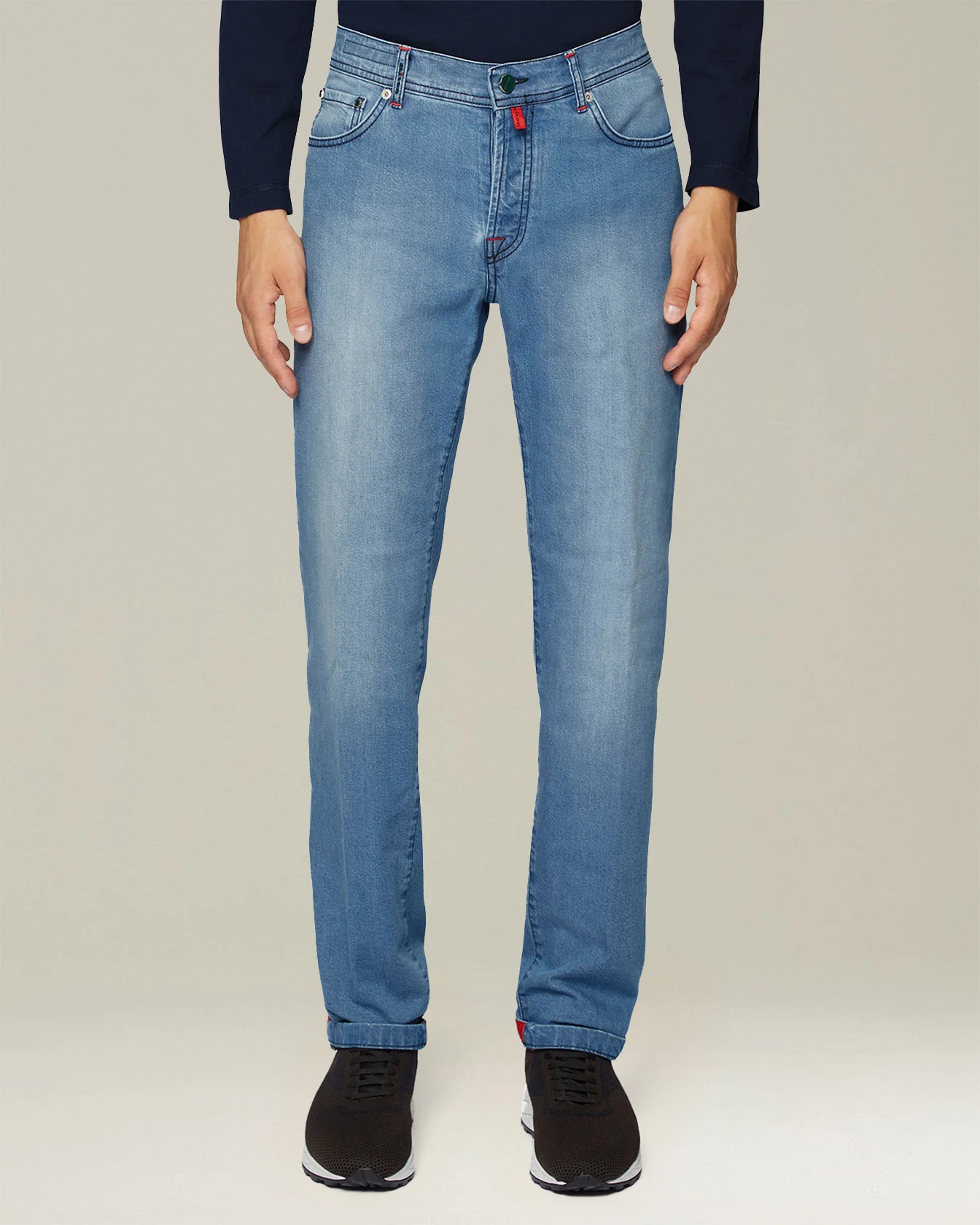 DENIM AND CASHMERE TAILORED JEANS - Image 3