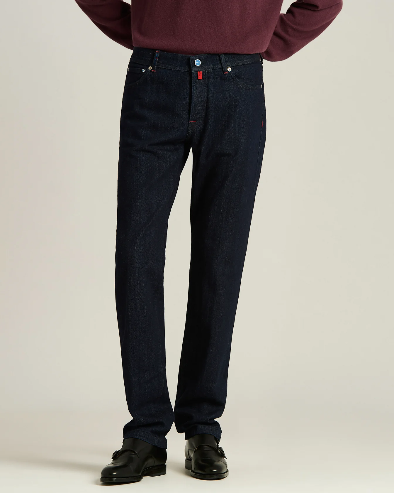 5-POCKET JEANS IN STRETCH COTTON DENIM DARK BLUE - Image 2