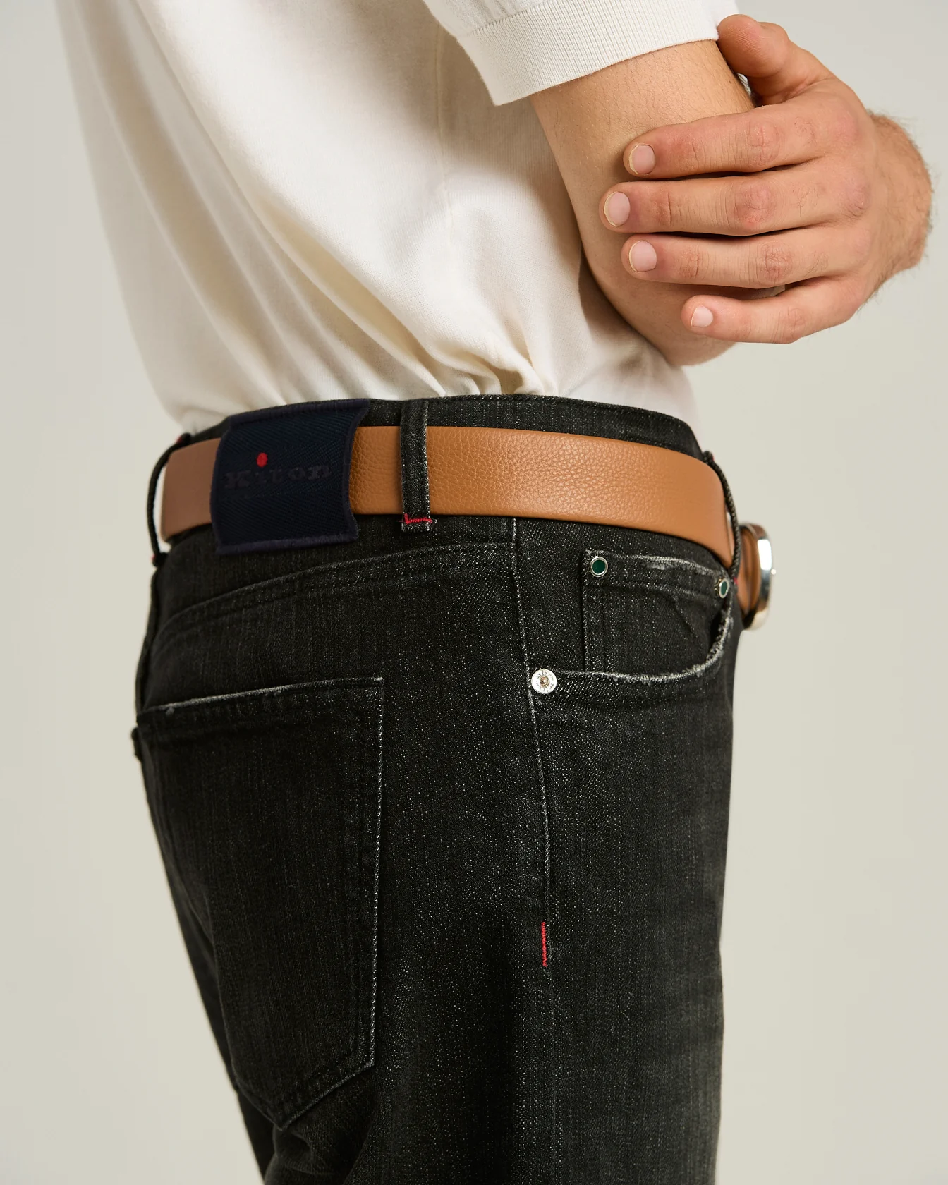 5-POCKET JEANS IN STRETCH COTTON DENIM BLACK - Image 4