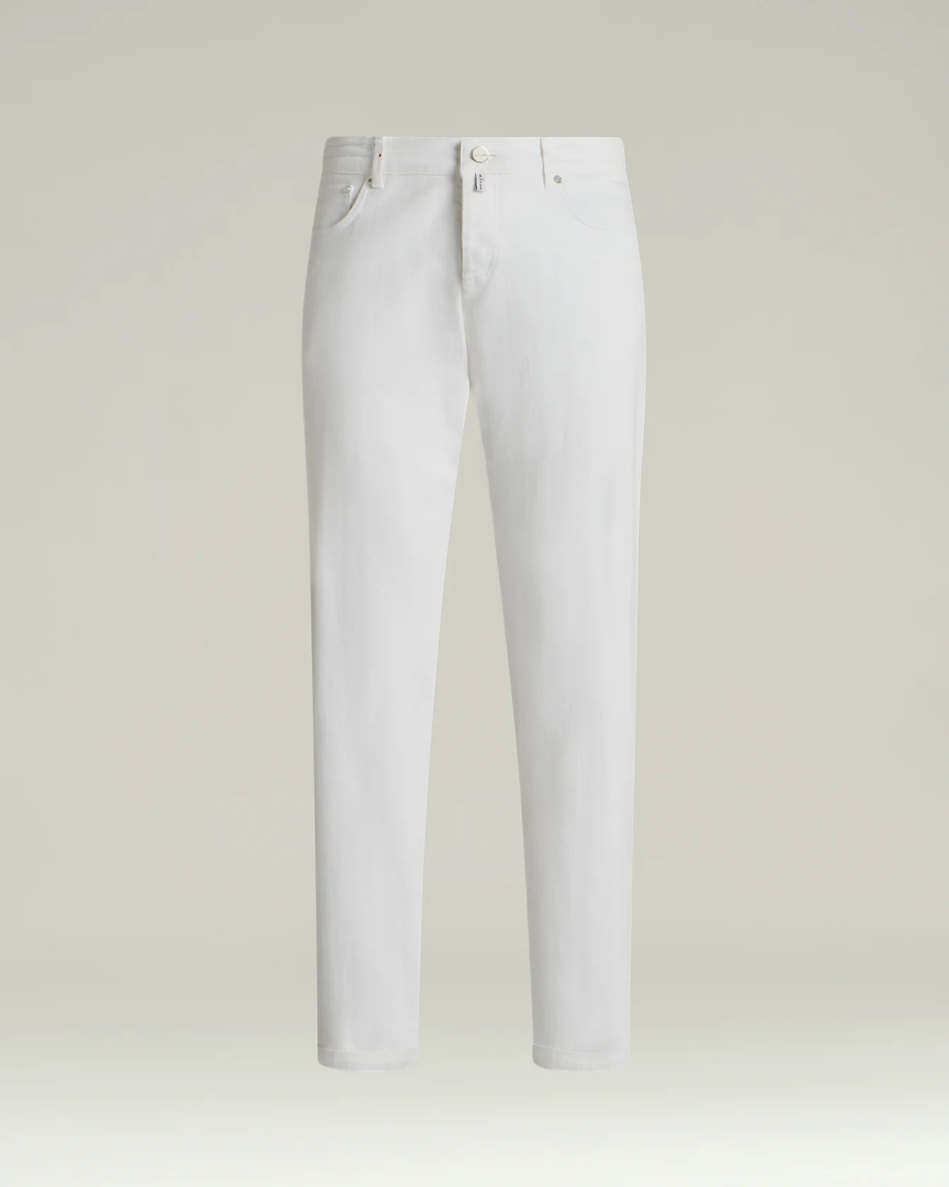 STRETCH COTTON FIVE POCKET TROUSERS IN WHITE