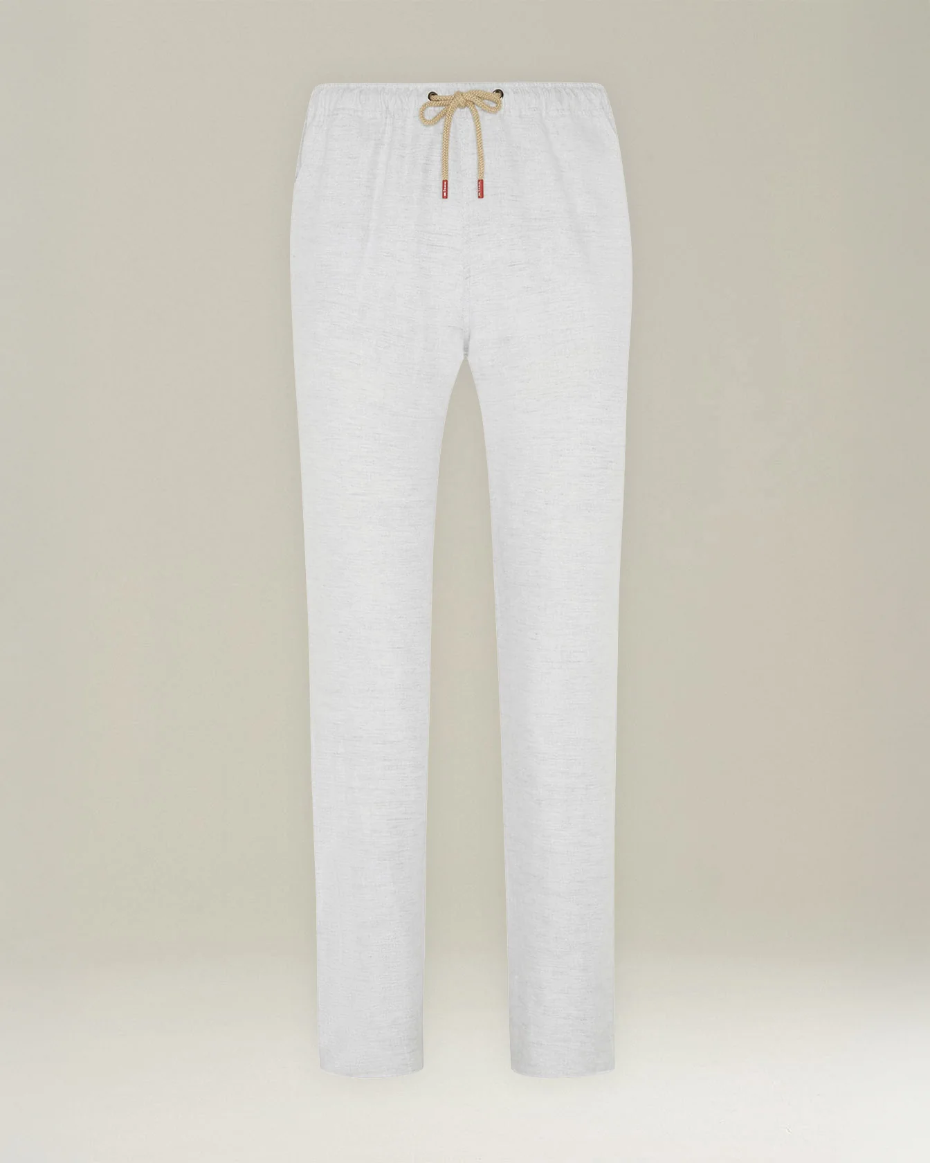 COTTON AND LINEN COMFORT-FIT PULL-ON TROUSERS