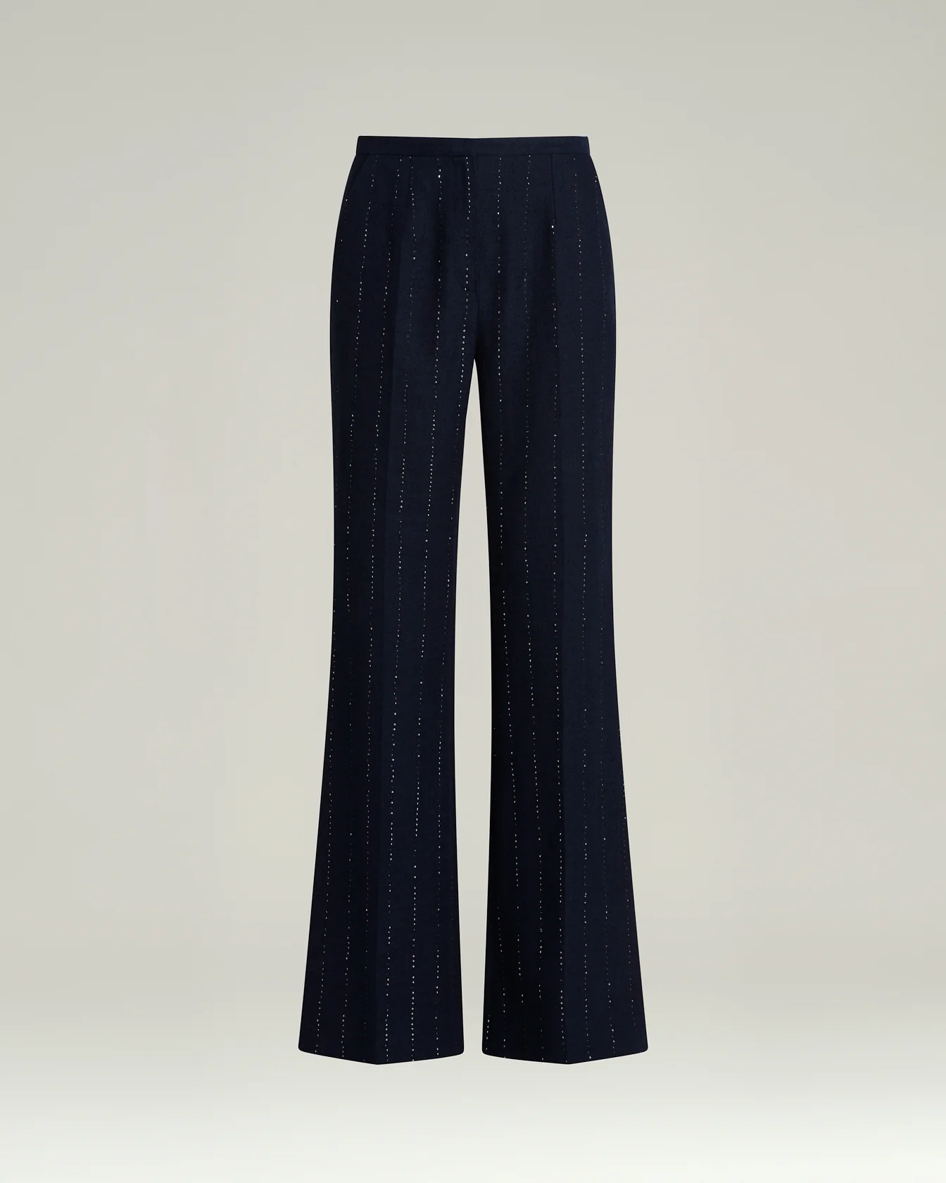 TAILORED LINEN, WOOL AND SILK TROUSERS BLUE