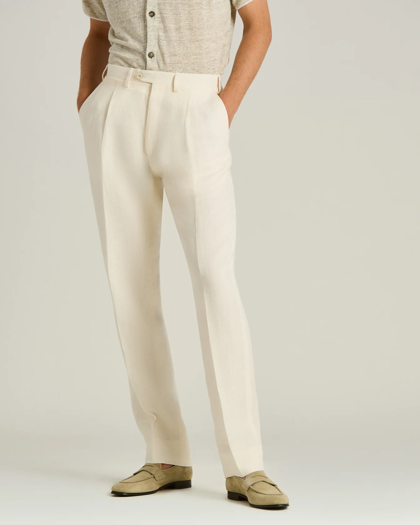PURE LINEN WHITE TROUSERS - Image 2