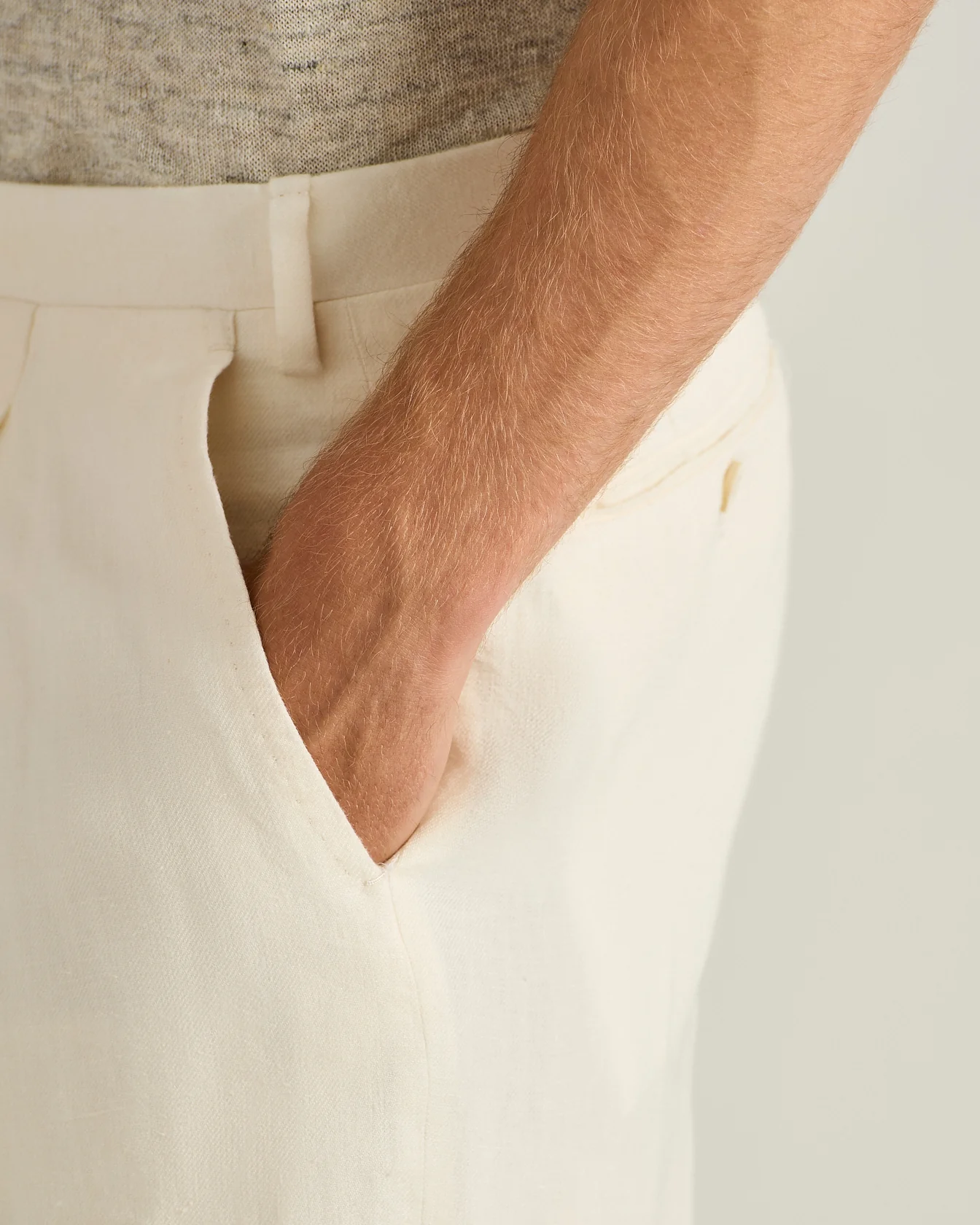 PURE LINEN WHITE TROUSERS - Image 4