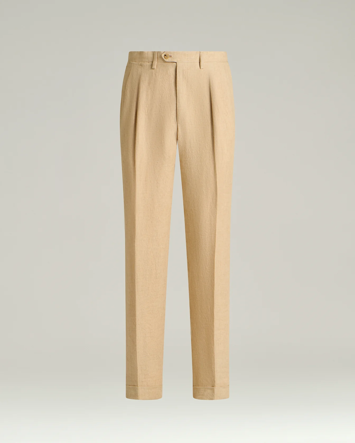 LINEN TROUSERS WITH DARTS IN BEIGE