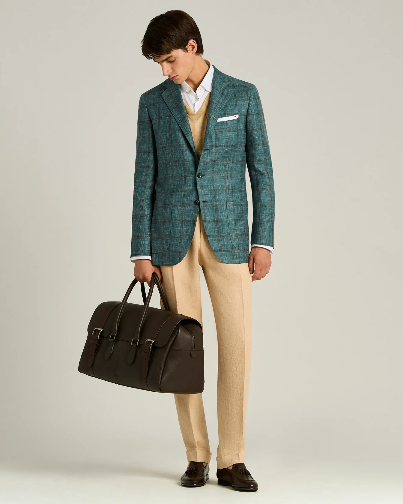 LINEN TROUSERS WITH DARTS IN BEIGE - Image 5