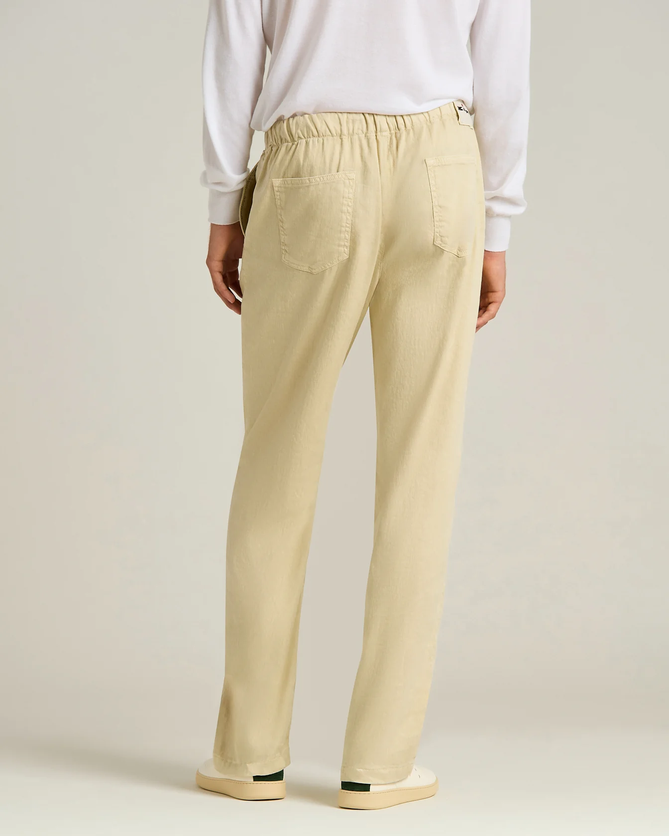 LINEN AND COTTON BLEND BEIGE PANTS - Image 3