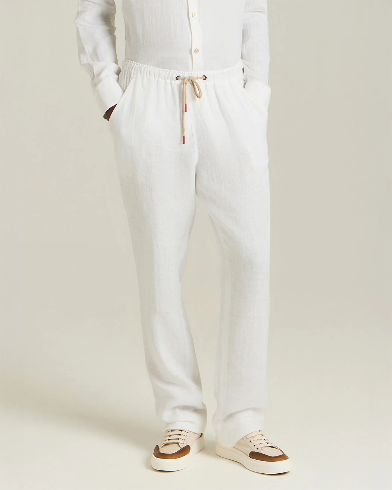 LINEN COMFORT-FIT PULL-ON TROUSERS - Image 2