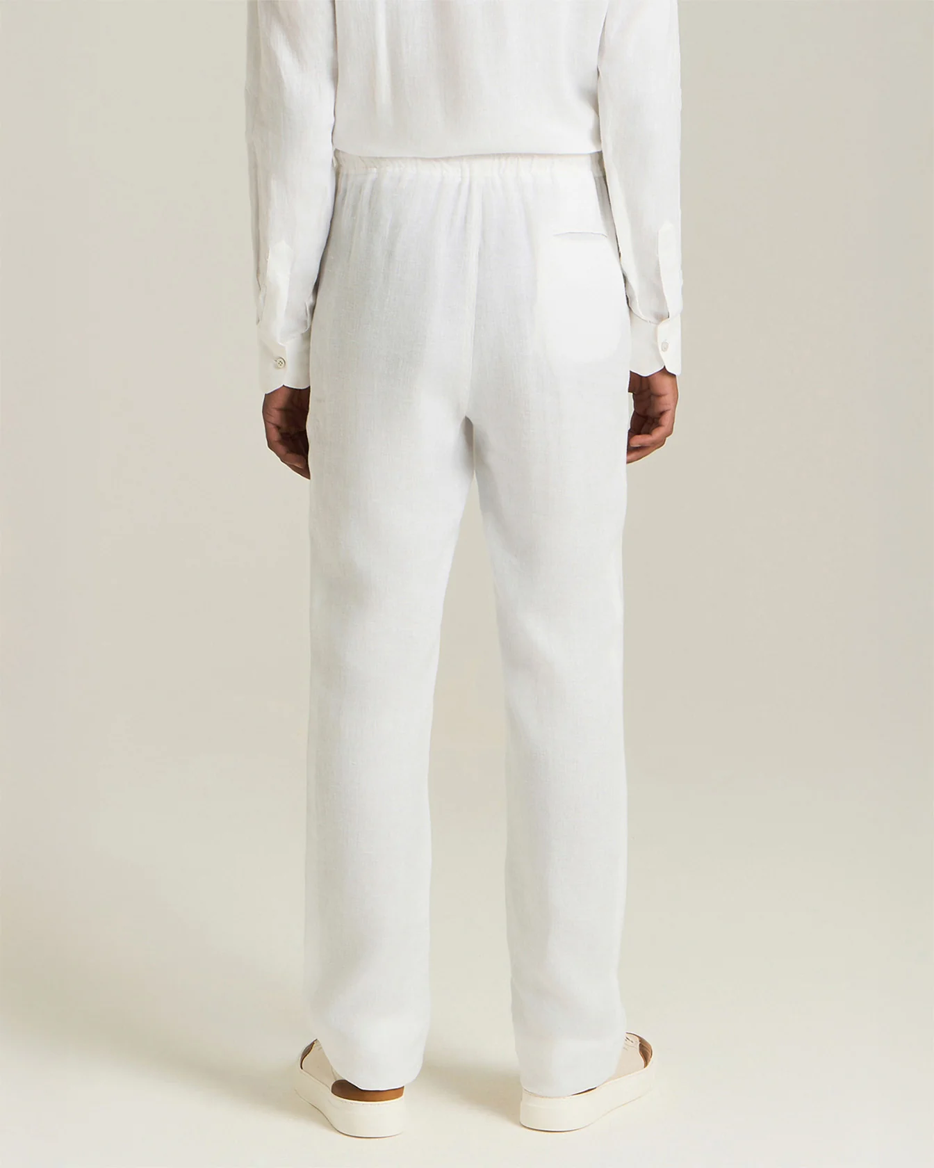 LINEN COMFORT-FIT PULL-ON TROUSERS - Image 3