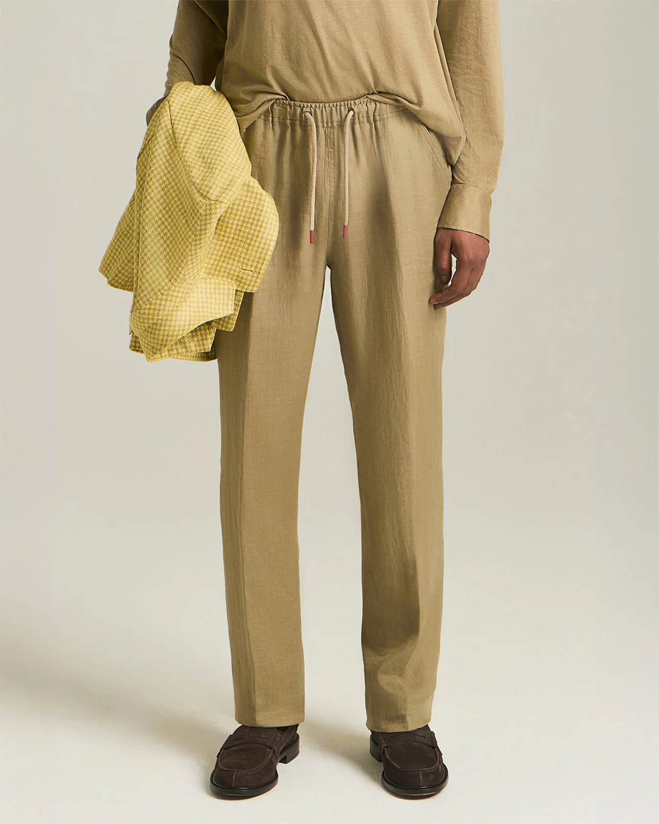 LINEN COMFORT-FIT PULL-ON TROUSERS - Image 3