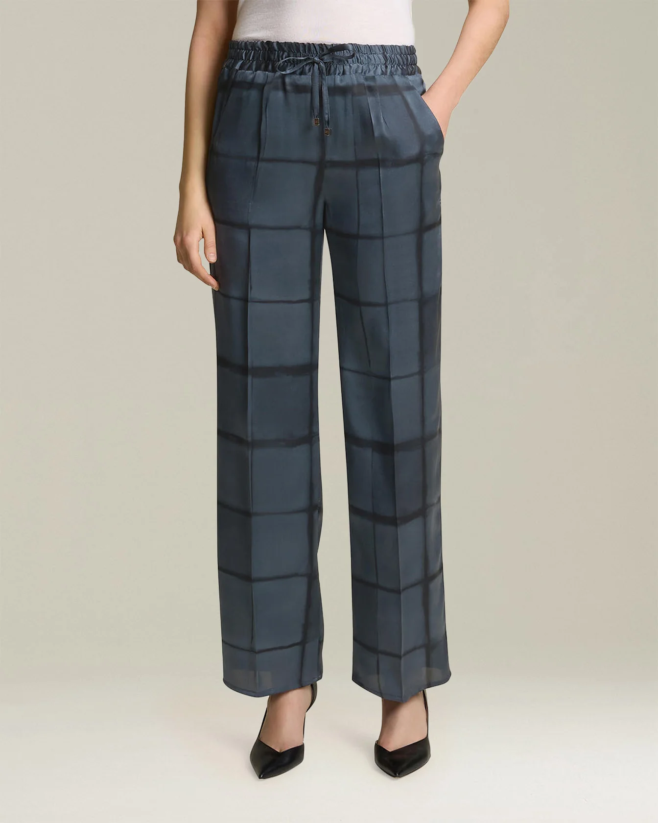 PRINTED SILK DRAWSTRING TROUSERS - Image 2