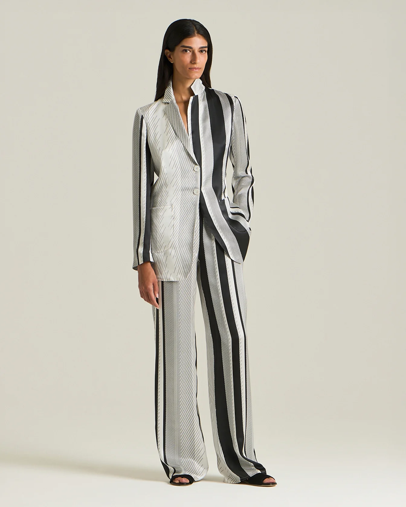 SILK TROUSERS WITH PRECIOUS STITCHES PATTERN - Image 5