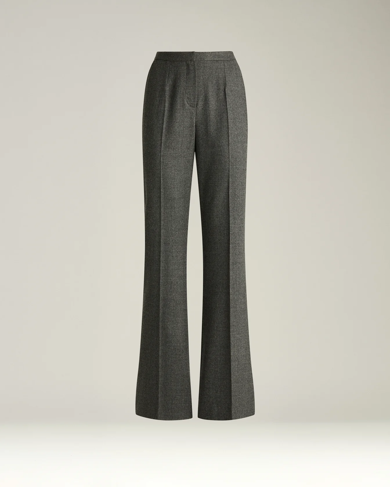 GRAY WIDE-LEG TROUSERS IN VIRGIN WOOL