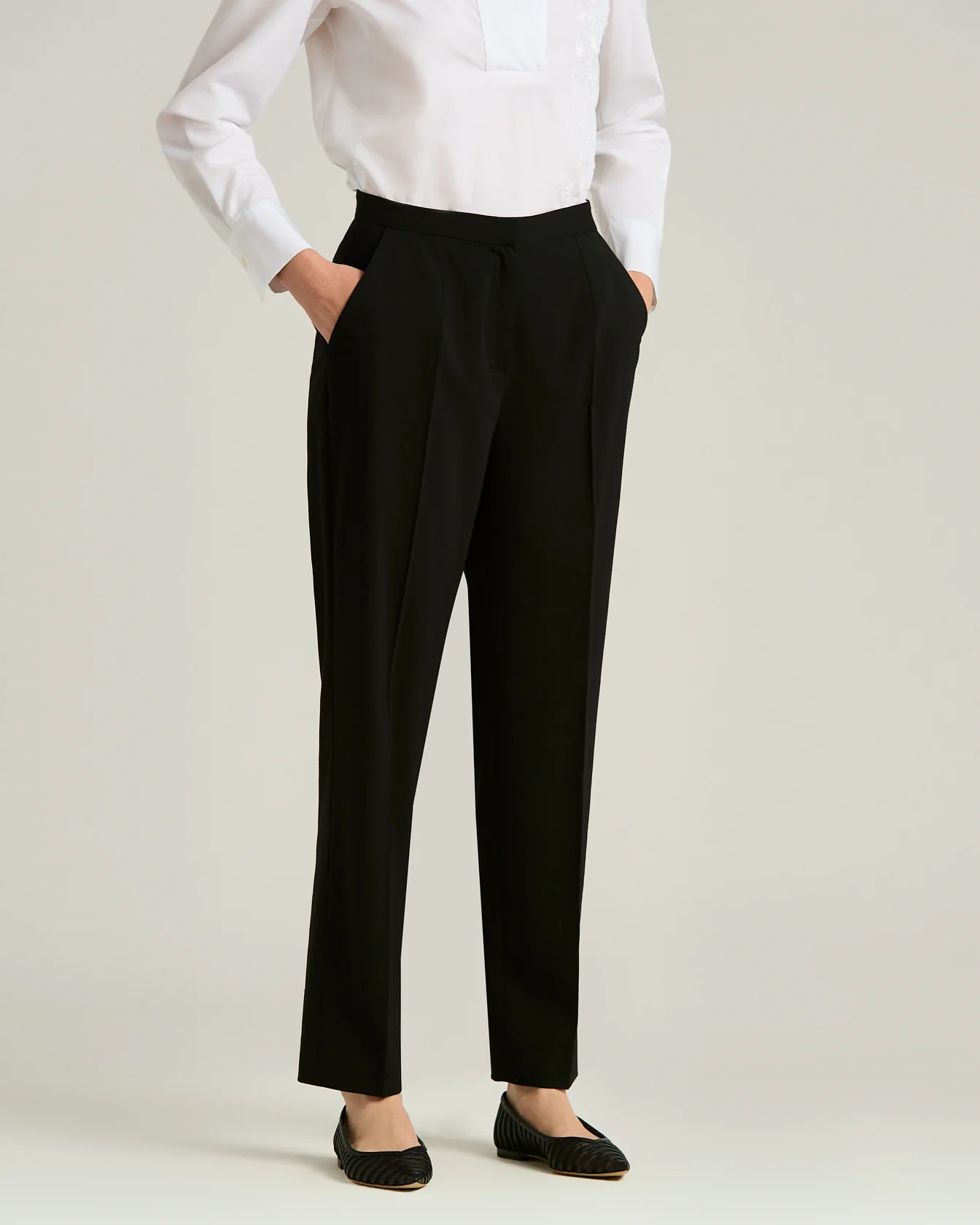 TAILORED WOOL TROUSERS BLACK - Image 2