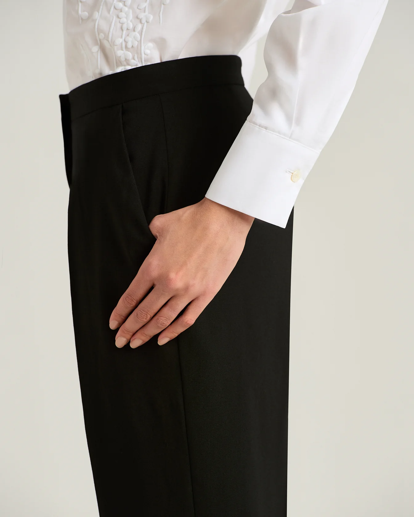 TAILORED WOOL TROUSERS BLACK - Image 4