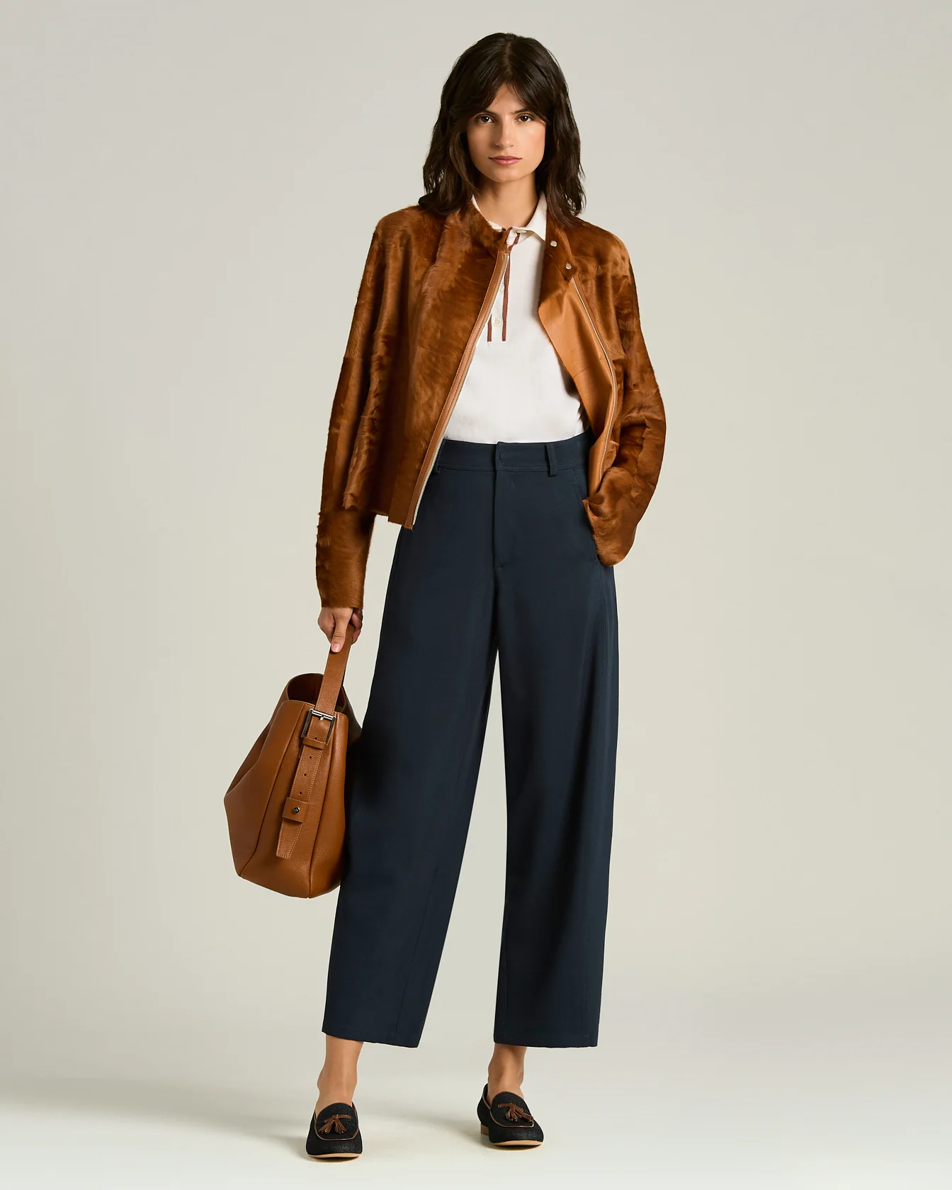 TAILORED WOOL AND SILK TROUSERS IN BLUE - Image 5