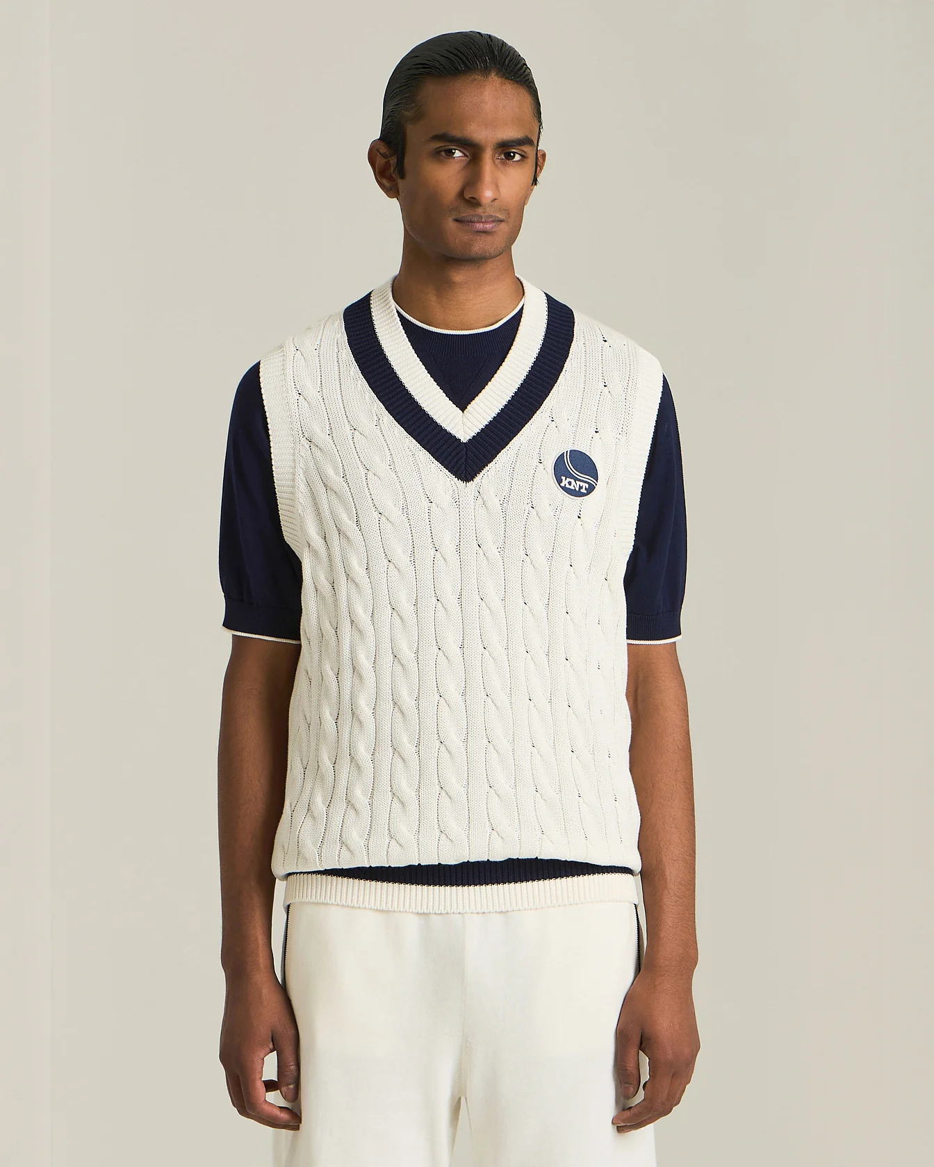 KNT COTTON KNIT SWEATER VEST - TENNIS CAPSULE COLLECTION - Image 2